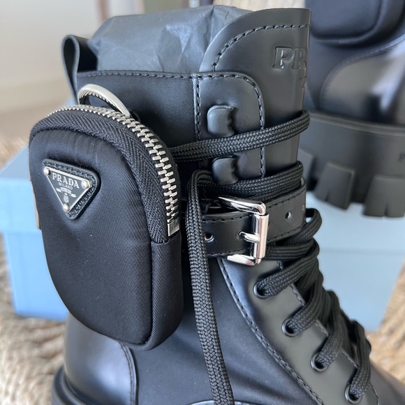 Prada monolith combat boots 36.5 NEW IN BOX - Picture 4 of 12